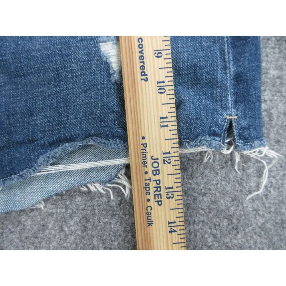 PAIGE Distressed Blue Denim Jean Shorts